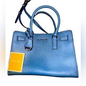 Michael Kors Leather Tote Purse - Blue